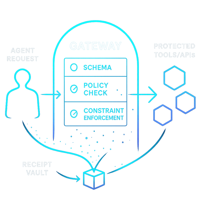 Visual representation of gateway architecture with modular enforcement layers